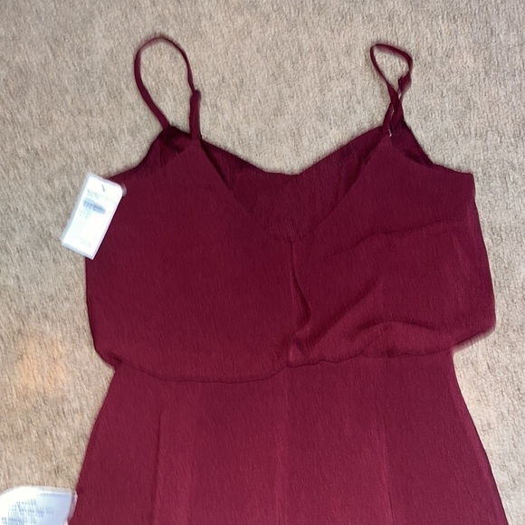 Dress The Population Alondra Sheath Blouson Pencil V-Neck Dress Burgundy Small - Picture 7 of 11